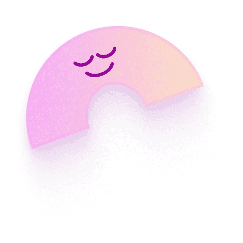 Pink smiley mascot illustration
